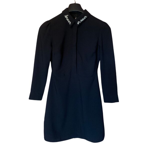 Topshop Black Button Shirt Dress Size 4 US / 8 UK - Picture 2 of 9